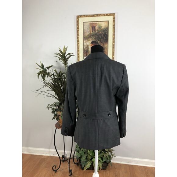 Ann Taylor Women Jacket 6 Long Sleeve Lapel Notch Blazer Gray Clueless Preppy - Picture 3 of 9